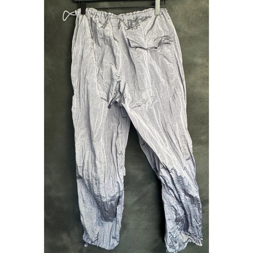 iets frans Parachute Pants L Purple Metallic Nylon Joggers Y2K Baggy Track Pants - Picture 2 of 7